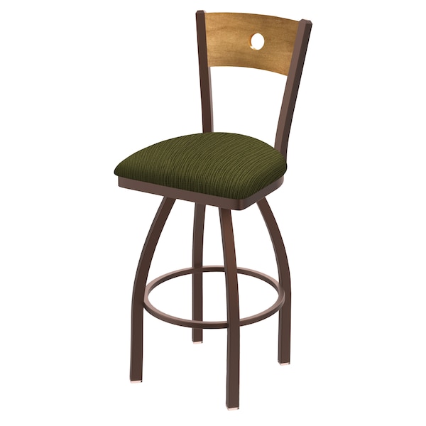 25" Swivel Counter Stool, Bronze Finish, Med Back, Graph Parrot Seat